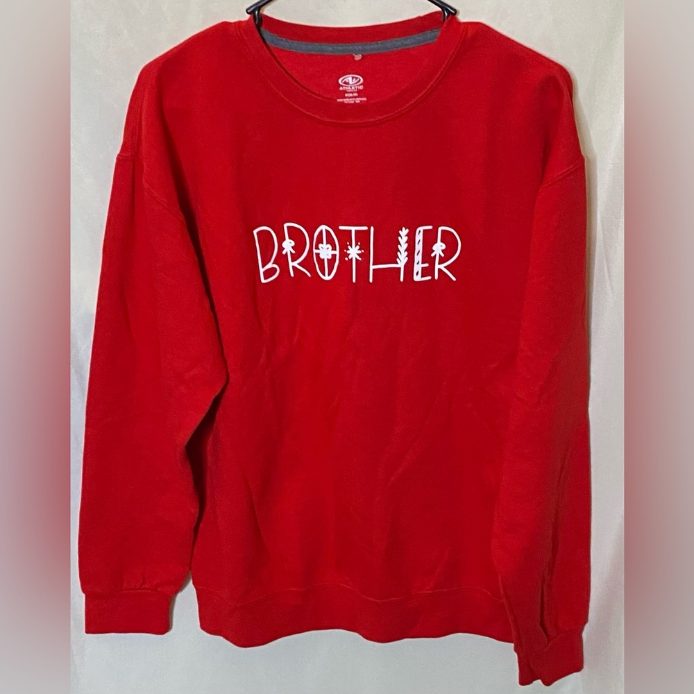 Athletic Works Red Holiday/ Christmas “BROTHER” Sweatshirt- Small & Medium